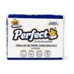 Toallas de Papel Perfect Dobladas en Z Blancas x 150
