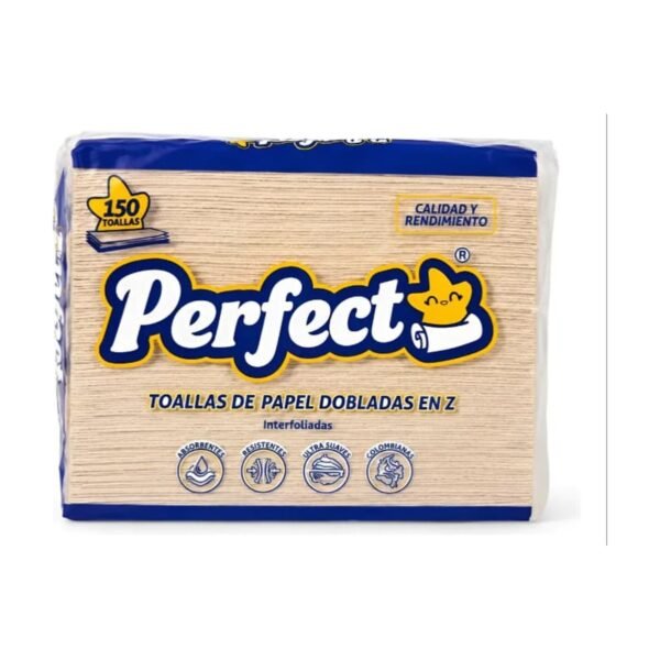 Toallas de Papel Perfect Dobladas en Z Natural x 150