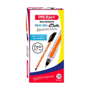 Bolígrafo Semigel Offi-Esco OE-076F 0,7 mm Negro
