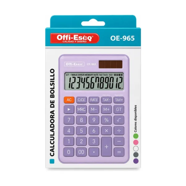 Calculadora de Bolsillo Offi-Esco OE-965 12 Dígitos