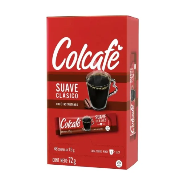 Café Instantáneo Colcafé Suave Clásico en Sobres 1,5 g x 48