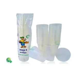Vaso Desechable Transparente Vacán 9 oz x 50